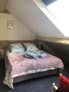 En eller flere senge i et værelse på Studio au cœur du sancy