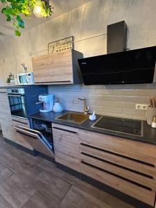 Η κουζίνα ή μικρή κουζίνα στο Ferienwohnung in Erfurt