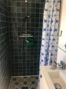 un bagno con doccia e lavandino di Marseille L'Estaque Vue Mer a Marsiglia