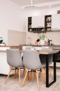Kuchyň nebo kuchyňský kout v ubytování Blue Apartment