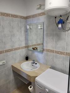 a bathroom with a sink and a mirror at Adeje Paraíso in Adeje