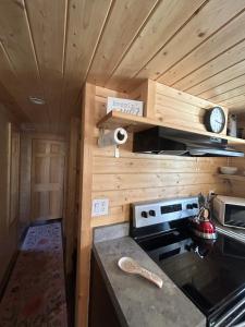 una cocina con estufa y encimera en Tiále Tiny Home, en Cleveland 7 fotos más