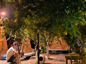Puutarhaa majoituspaikan Litost Cafe ulkopuolella