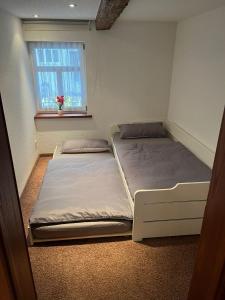 Postel nebo postele na pokoji v ubytování Ferienhaus an der “Ilse”
