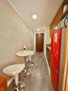 Η κουζίνα ή μικρή κουζίνα στο Depto. En el centro de Santiago