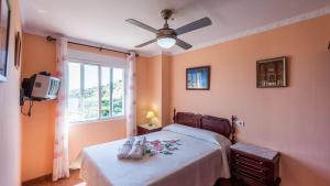 a bedroom with a bed and a ceiling fan at Gonzalez Almuñécar by Ruralidays in Almuñécar