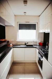 Η κουζίνα ή μικρή κουζίνα στο Smolna Premium Apartment z tarasem +3 φωτογραφίες