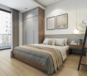Postel nebo postele na pokoji v ubytování Margaery Apartment Tu Hoa Princess