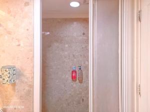 a shower with two bottles on the wall at Niwill Homestay in Taichung +39 photos
