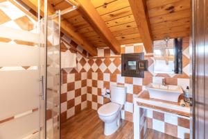 a bathroom with a toilet and a sink at Finca el Olivo de Fresnedillas in Fresnedillas +85 photos