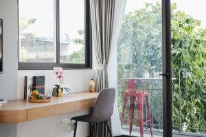 Balkón nebo terasa v ubytování Margaery Apartment Tu Hoa Princess