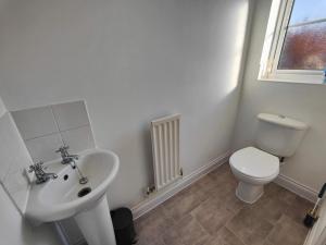 a bathroom with a sink and a toilet at Cedar - AwayOnBusiness in Eastleigh