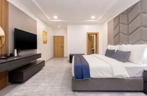 TV a/nebo společenská místnost v ubytování STP Apartments