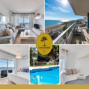 kolaż zdjęć willi z basenem w obiekcie LXR La Carihuela Sea Views 3HAB w mieście Torremolinos