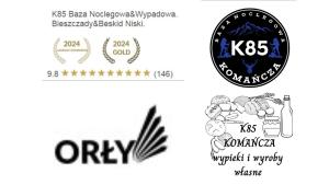 Certifikát, hodnocení, plakát nebo jiný dokument vystavený v ubytování K85 Komańcza Baza Noclegowa Wypadowa Bieszczady Beskid Niski