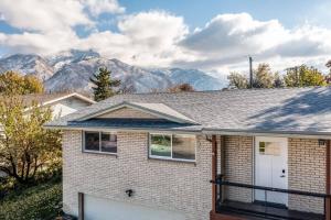 En generel udsigt til bjerge eller udsigt til bjerge taget fra feriehuset