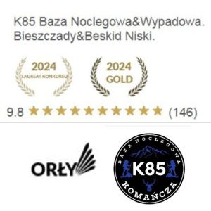 Certifikát, hodnocení, plakát nebo jiný dokument vystavený v ubytování K85 Komańcza Baza Noclegowa Wypadowa Bieszczady Beskid Niski
