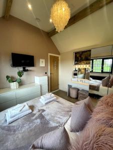 TV a/nebo společenská místnost v ubytování Sunset Cottage