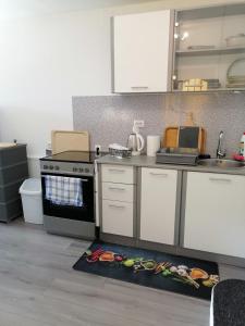 a kitchen with a stove and a counter top at Apartment Maria in Pirovac