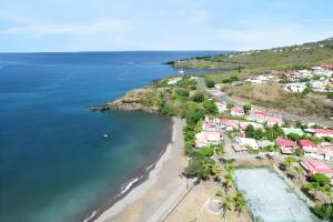 an aerial view of a beach next to the ocean at Studio avec vue sur mer à Marigot - 30 m² - Jardin in Marigot +9 photos