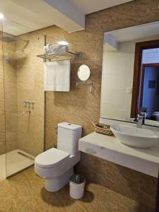 a bathroom with a toilet and a sink at Casa Garay Hotel 658 in Asuncion