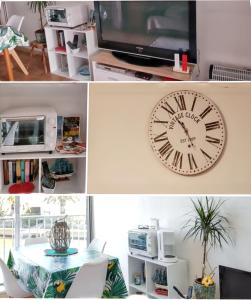 Μια τηλεόραση ή/και κέντρο ψυχαγωγίας στο Studio cosy à Saint-Cyprien, vue mer, 22 m²