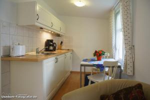 Η κουζίνα ή μικρή κουζίνα στο Villa Fortuna Gästehaus App Fehmarn +15 φωτογραφίες