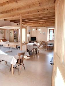 Μια τηλεόραση ή/και κέντρο ψυχαγωγίας στο Appartement charmant à Plancher-les-Mines, cheminée, 90 m²