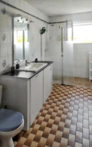 Kúpeľňa v ubytovaní Villa spacieuse à Briare avec piscine privée et activités
