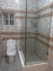 un bagno con doccia e WC di VW Hotel a Oko Abe