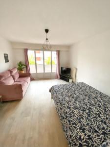 Katil atau katil-katil dalam bilik di Studio confortable proche Disneyland Paris, 34 m², balcon
