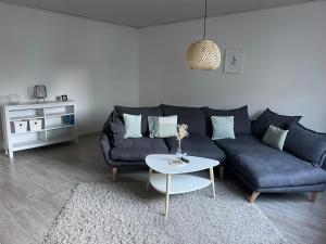 Ruang duduk di Ferienwohnung in Worms-Wiesoppenheim