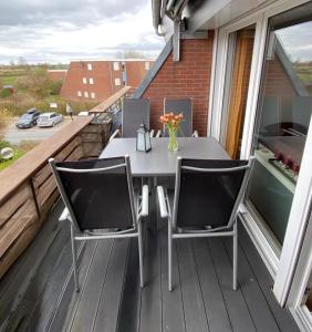 Balkón nebo terasa v ubytování Strandpark