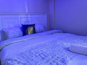 a white bed with two pillows on top of it at Bella Homes Thika Town Studio in Thika