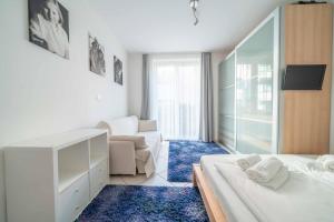 Ένα ή περισσότερα κρεβάτια σε δωμάτιο στο Italian Lake Getaway
