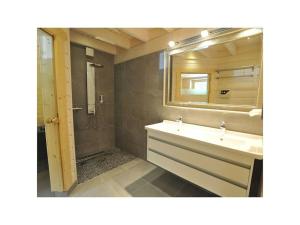 a bathroom with a sink and a mirror at Le Sine Nomine Comfortable holiday residence in Klingenthal +21 photos