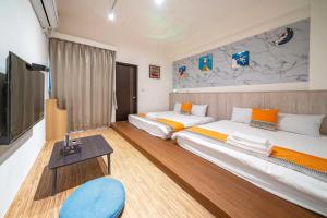 TV a/nebo společenská místnost v ubytování Namek Guesthouse