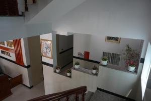 a hallway with potted plants on the wall at Minh Nhi Hotel in Lagi