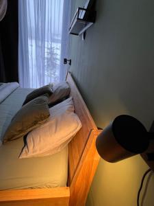 Ένα ή περισσότερα κρεβάτια σε δωμάτιο στο Krušec apartmán Plešivec +20 φωτογραφίες