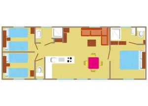 a floor plan of a house with at ZEcamping familial espace aquatique pet friendly in Argelès-sur-Mer