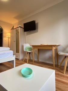 Kuchyň nebo kuchyňský kout v ubytování Haus Schwanensee Wohnung 24