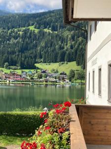 desde el balcón de un edificio con vistas al lago en Appartement 1 Schlafzimmer Mit Balkon, No11, en Feld am See