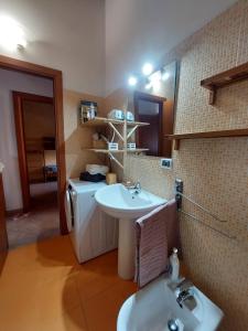 Un baño con lavabo y lavadora. en Elvira, en Marina di Montenero