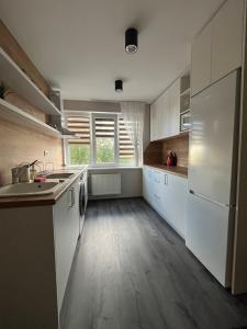 Kuchyň nebo kuchyňský kout v ubytování Apartamenti Jēkabpilī