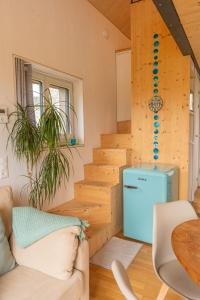 Setusvæði á Tiny House Chez Claudine - Relaxen, Workspace, Nähe Thermen, Netflix, free Parking & Wifi