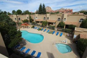 an overhead view of a swimming pool at a resort at Sedona Springs Resort in Sedona