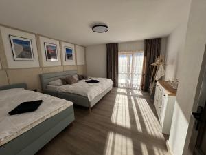 Posteľ alebo postele v izbe v ubytovaní UNTERBERG Apartment