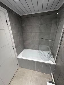 Et badeværelse på Modern Cozy One Bedroom Apartment