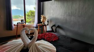 Ein allgemeiner Bergblick oder ein Berglick von des Hotels aus