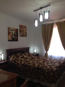 a bedroom with a bed and a window at PROPIEDADES AL GO ex Propiedades Marsella in Santiago